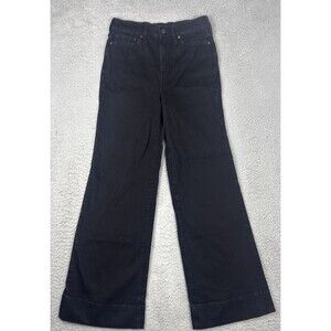 J Crew ‘96 Black Denim Trouser Jeans Wide Leg US Women's Size 25
